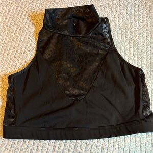 NWT VICTORIA'S‎ SECRET BLACK LEOPARD MESH SPLIT BACK HIGH NECK SPORTS BRA